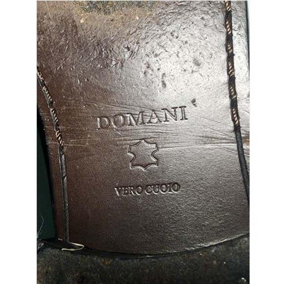 Domani Brown Leather and Snakeskin Tassel Loafers Size 9.5 main image 8
